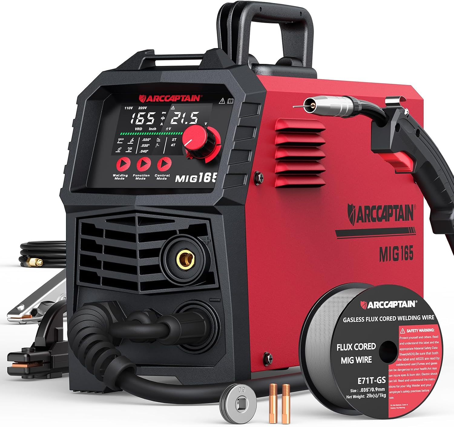 Detalle de ARCCAPTAIN MIG165 165A 4-in-1 MIG Welder, 110V/220V