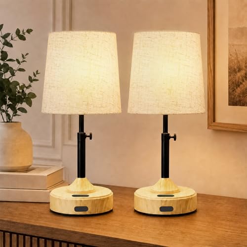 Detalle de SUWIN Lámpara de Mesilla de Noche Sin Cables (pack 2) – Regulable, USB-C, 3 temperaturas y temporizador