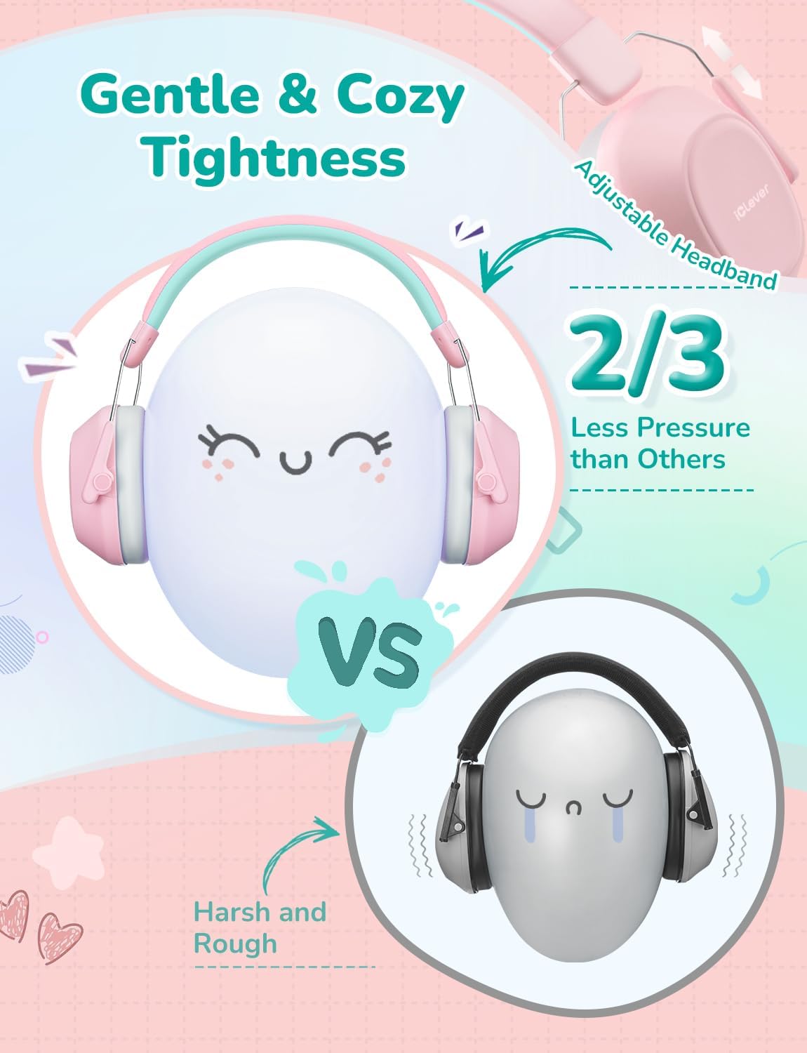 Detalle de iClever children ear defenders SNR 29dB