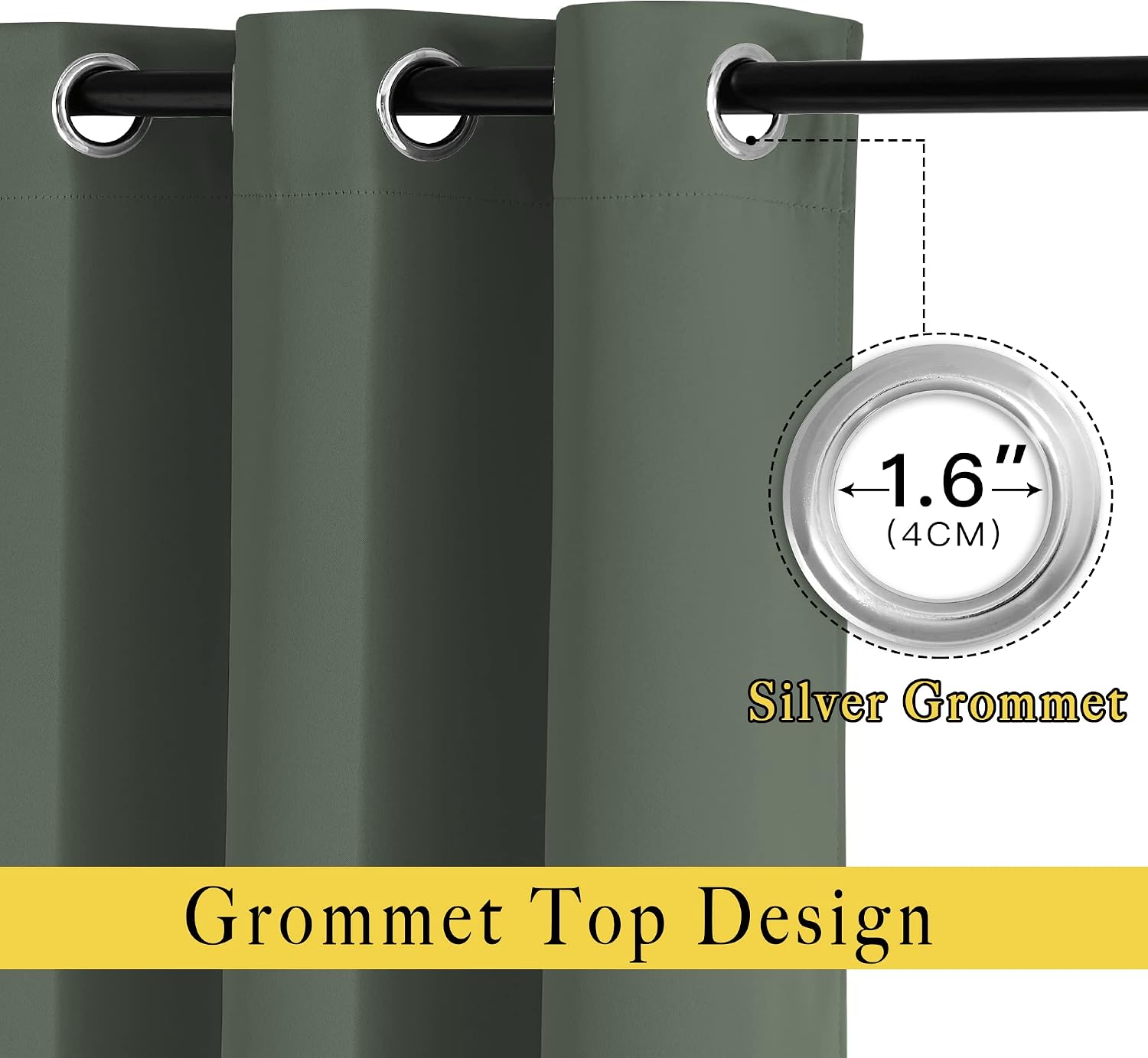 Detalle de NICETOWN 52x120 Blackout Curtains 2-Pack 🎭