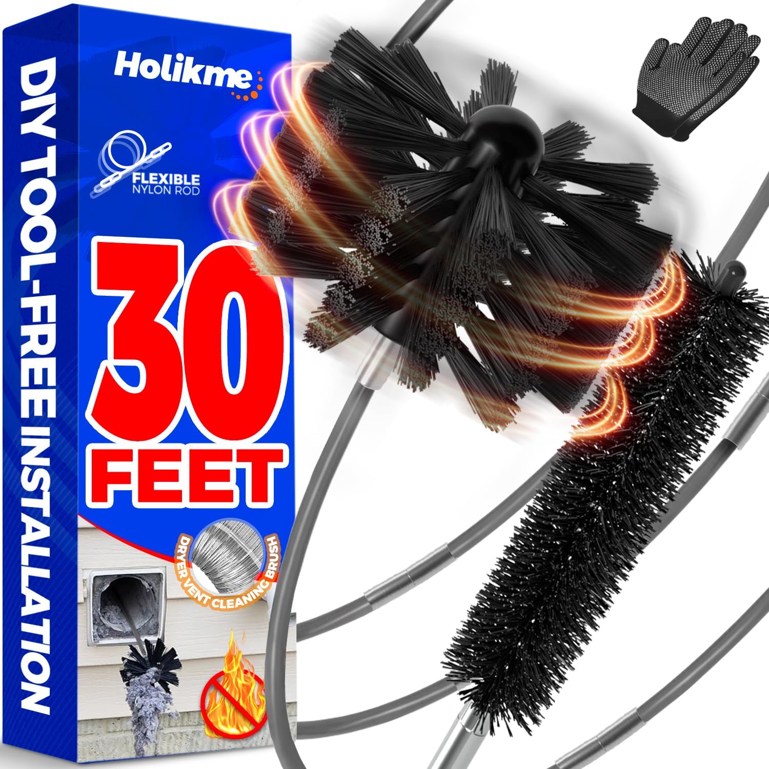 Thumbnail 5 de Holikme 30 Feet Dryer Vent Cleaner Kit