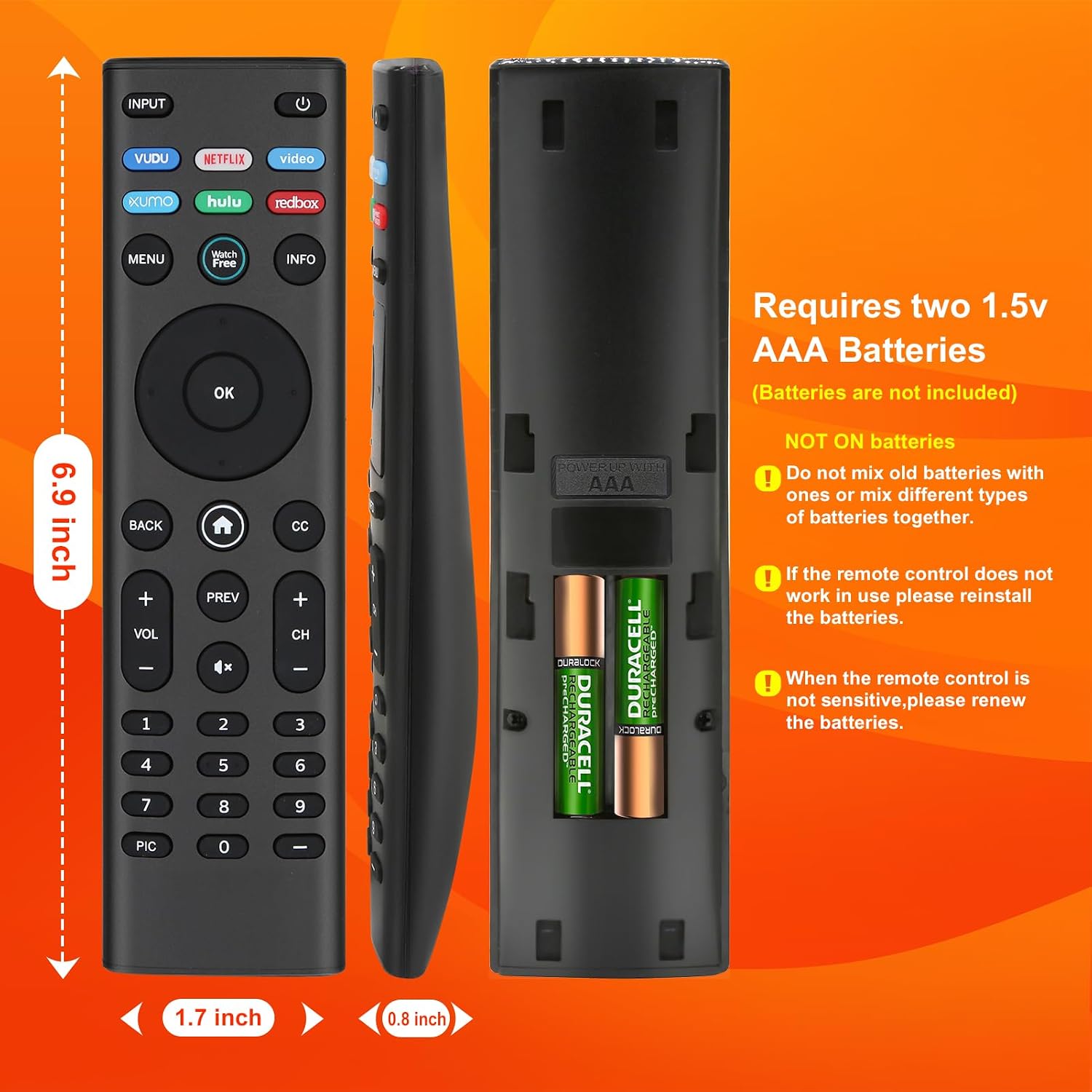 Detalle 2 de Tsinghcw Universal Remote Replacement for Vizio Smart TVs (XRT136/XRT140/XRT260/XRT270) — No Voice