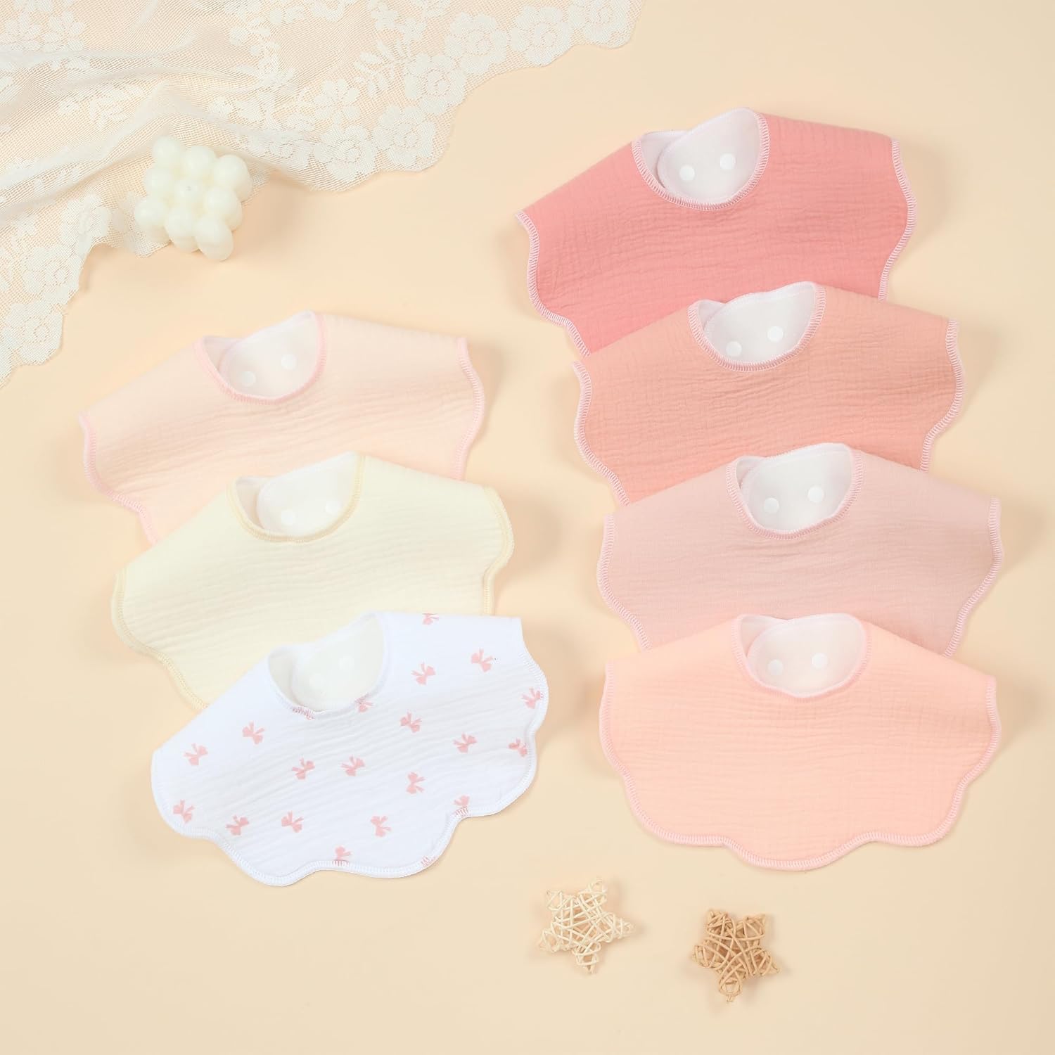 Thumbnail 6 de Benoxine Muslin Baby Bibs – Soft, Absorbent Dual-Layer Dribble Bandana (7-Pack)