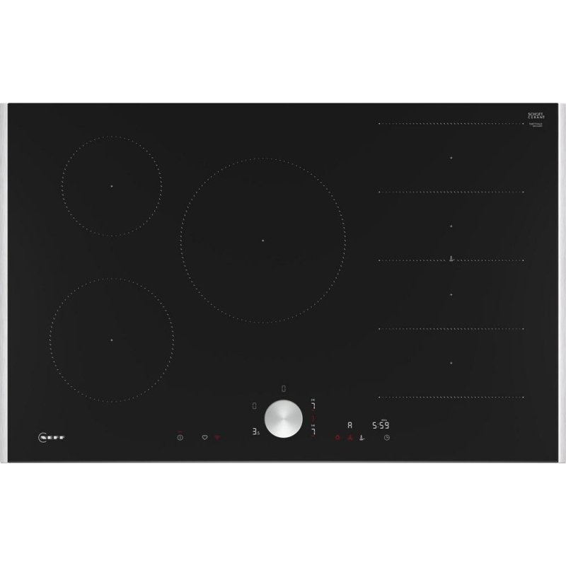 Detalle de Placa de inducción Neff N 90 Negro Integrado 80 cm con 5 zonas