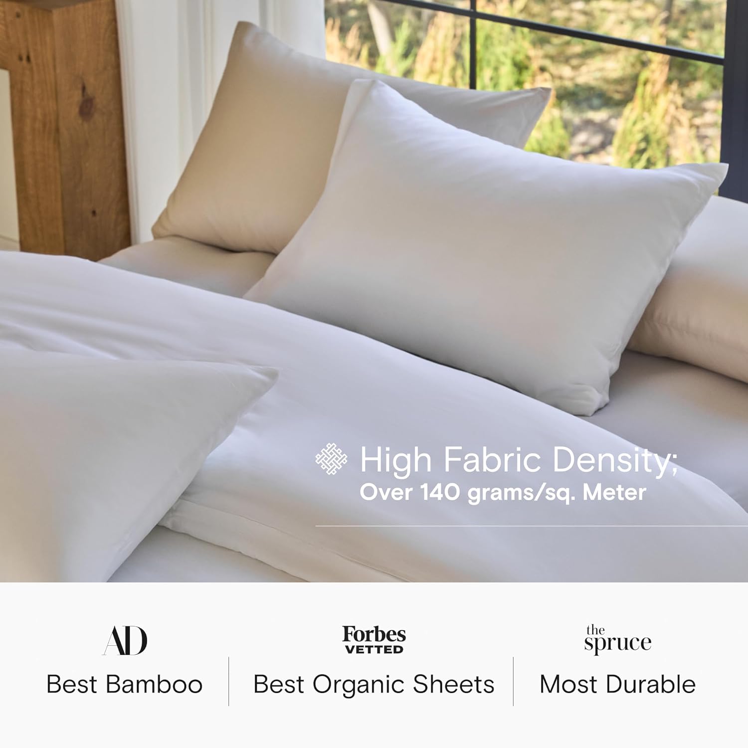 Thumbnail 3 de DOZ by SIJO DOZ Sheet Set (Snow, King) — 100% Viscose Derived from Bamboo, Deep Pockets, Cooling