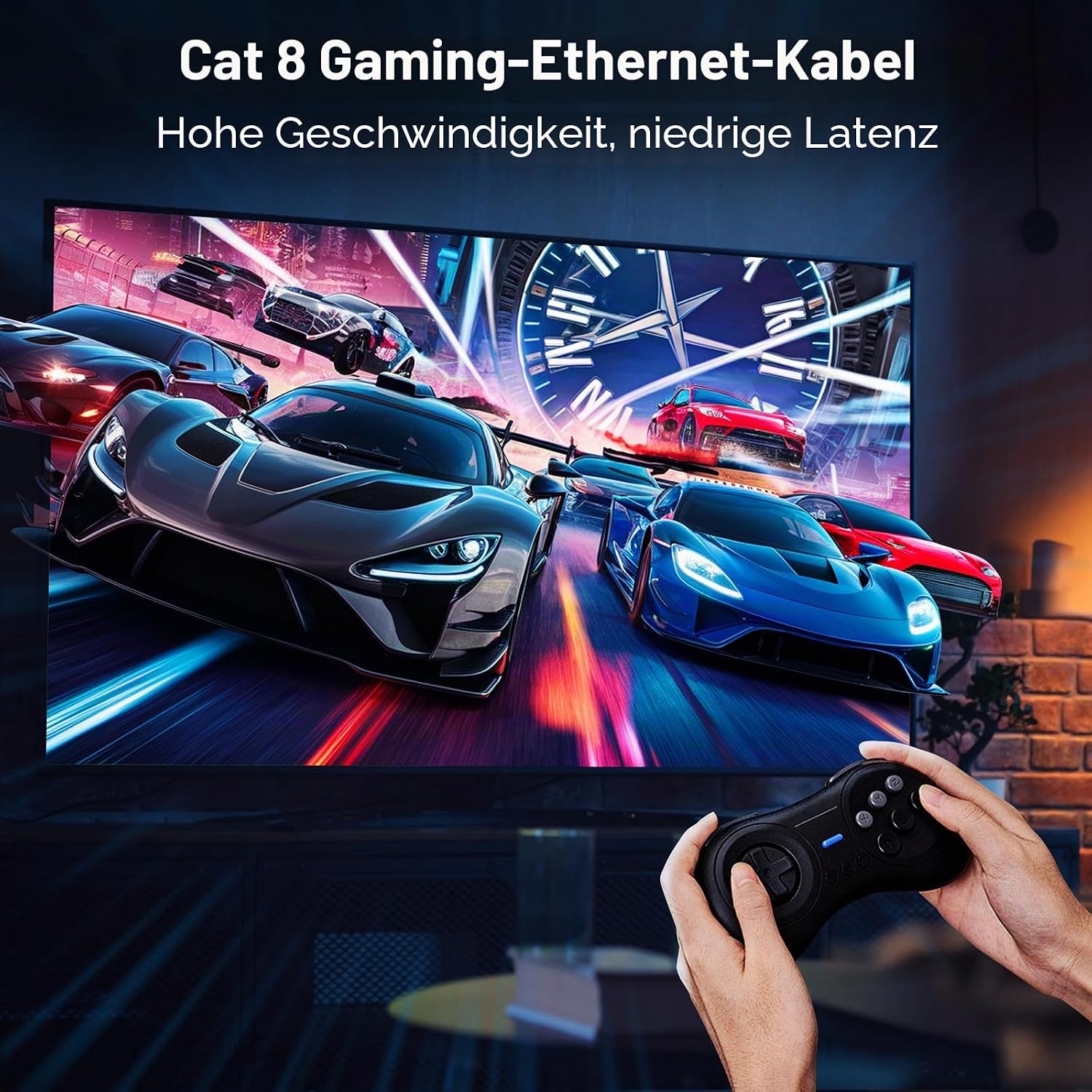 Thumbnail 2 de CABNEER Cat 8 Ethernet Kabel 20M – 40 Gbps, 2000 MHz, Nylon gewebt, RJ45