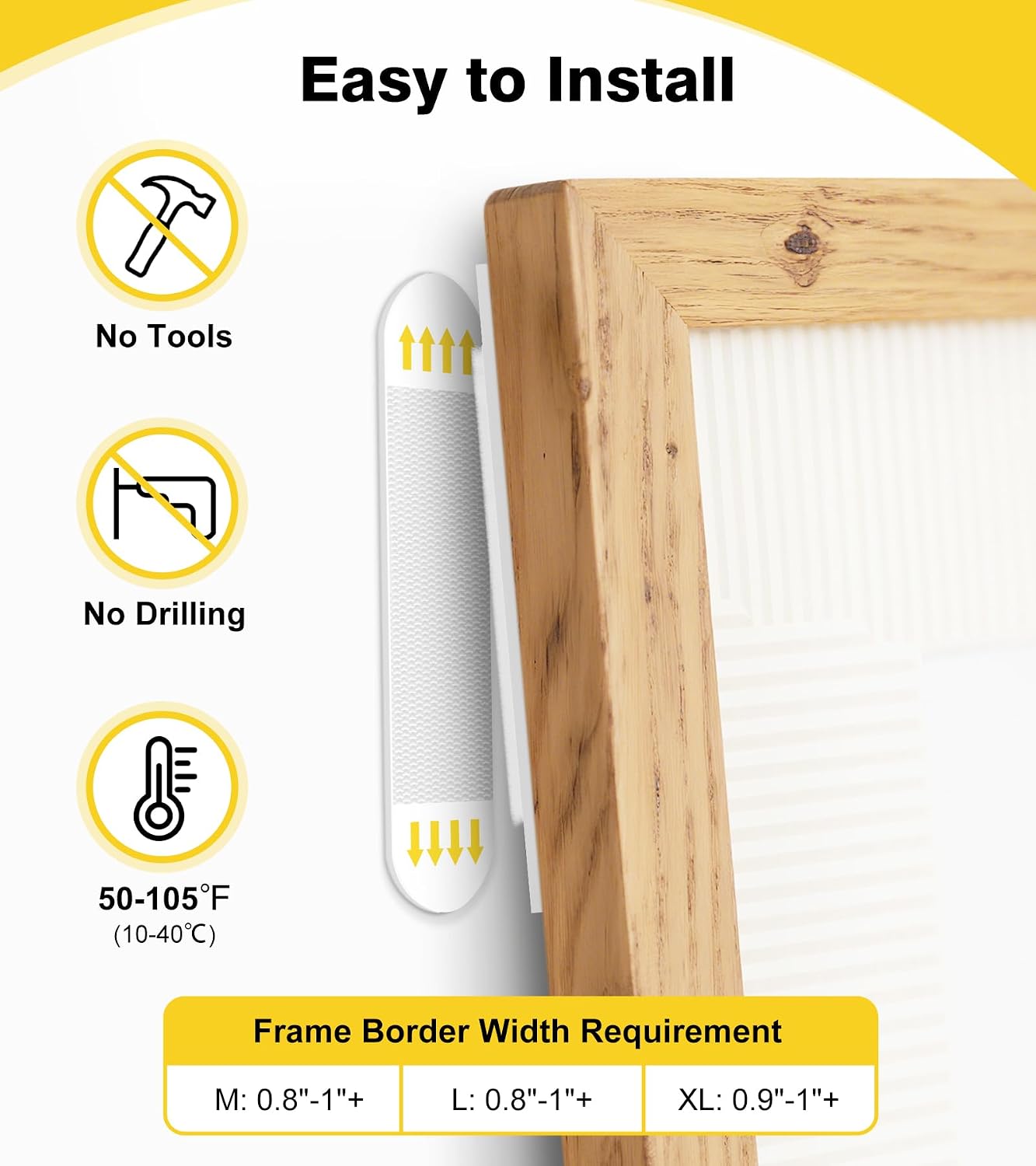 Detalle de Summerbrite MT85MM-W Medium Picture Hanging Strips, 20 Pairs, No Nails