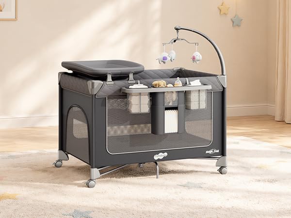 Thumbnail 1 de Pamo Babe Magic Fold Playard with Bassinet and Changing Table, Gray