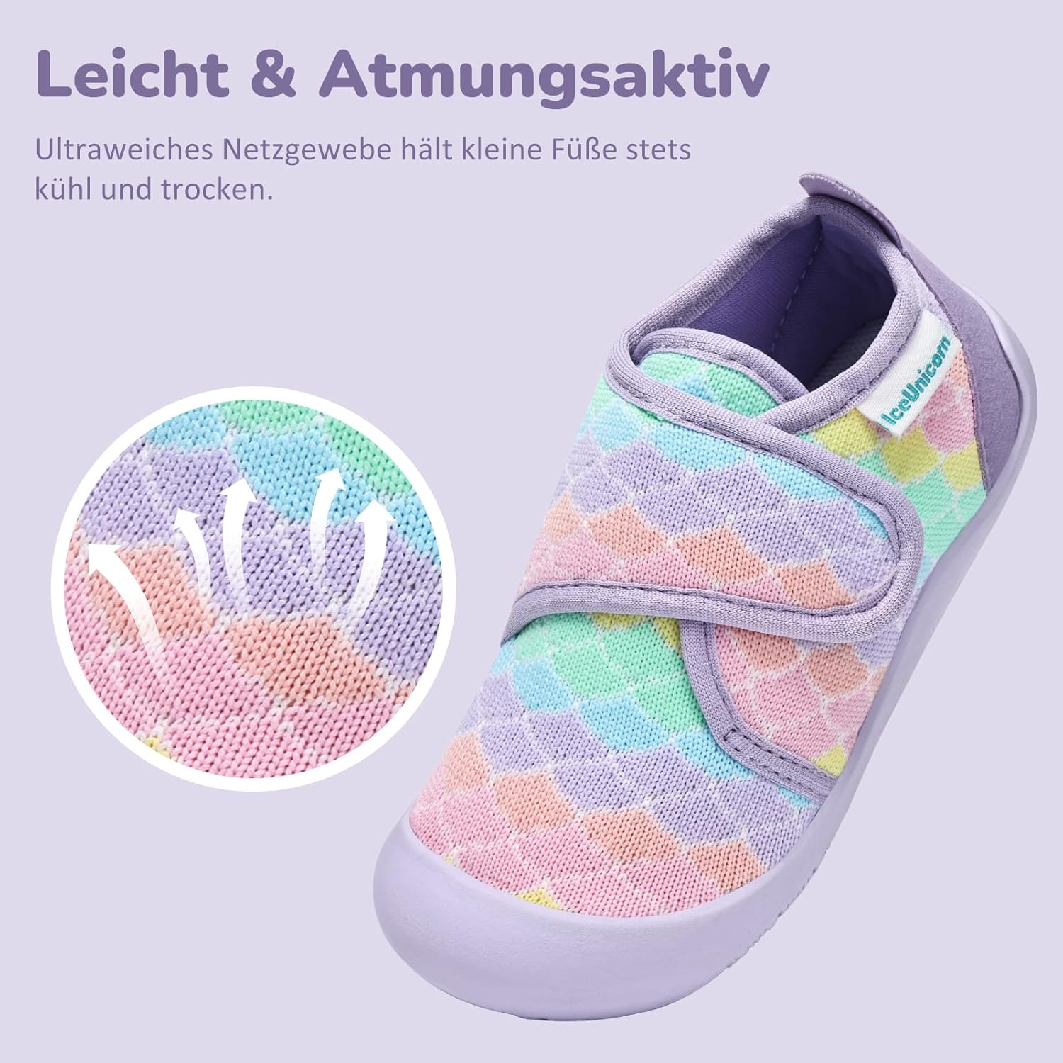 Detalle de IceUnicorn Hausschuhe Kinder Barfußschuhe – atmungsaktiv, rutschfest und bequem