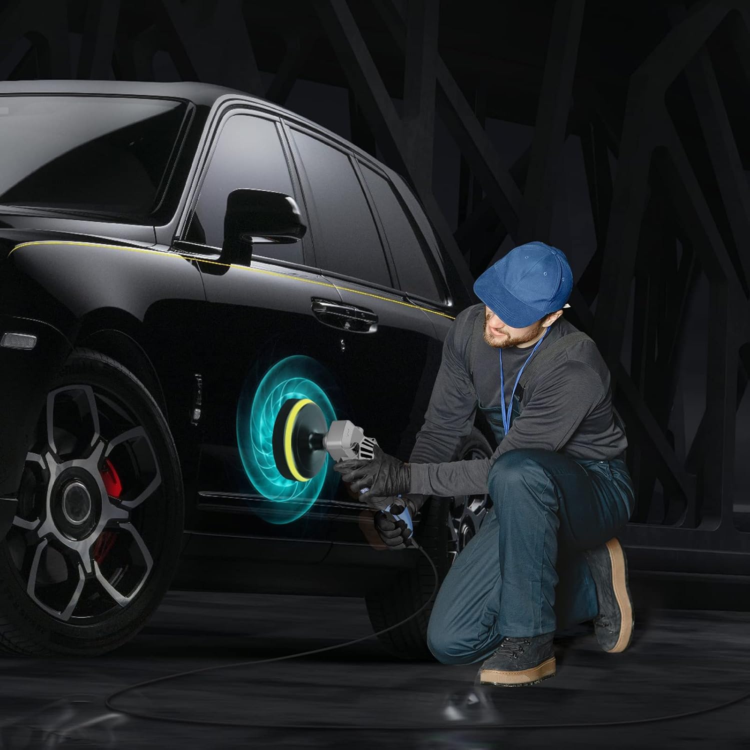 Detalle de RAYBAO Car Polisher: 6/7-Inch, 1200W Rotary Polisher with 6 Speeds and Dual Handles