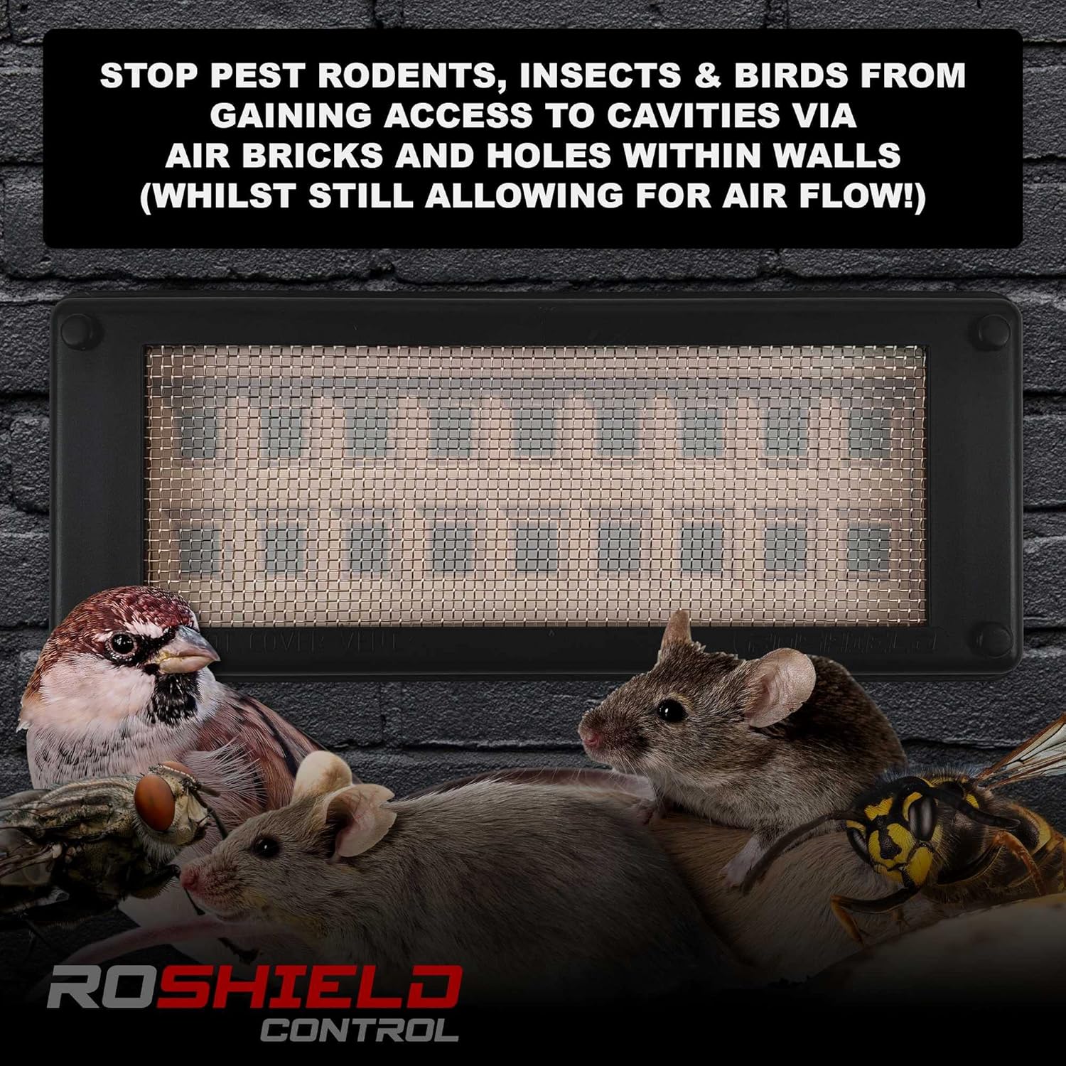 Thumbnail 2 de Roshield Pest Proofing Air Brick Mesh Vent Cover x 4