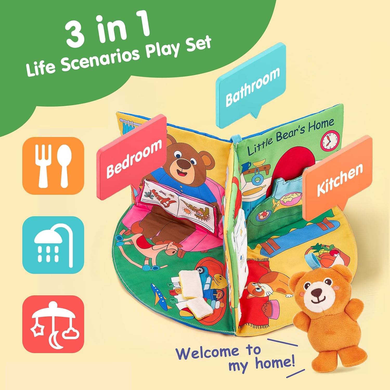 Thumbnail 2 de hahaland 3D Sensory Cloth Book for Babies 0–12 Months