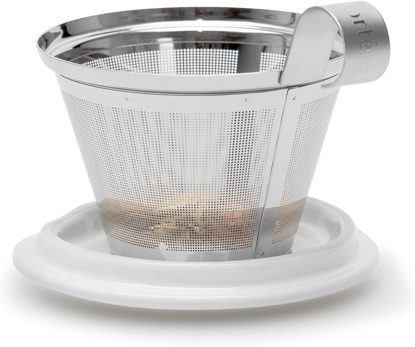 Detalle 2 de Tea Forte Double-Walled Ceramic Kati Cup with Removable Stainless Steel Infuser Basket and Lid — Cherry Blossom