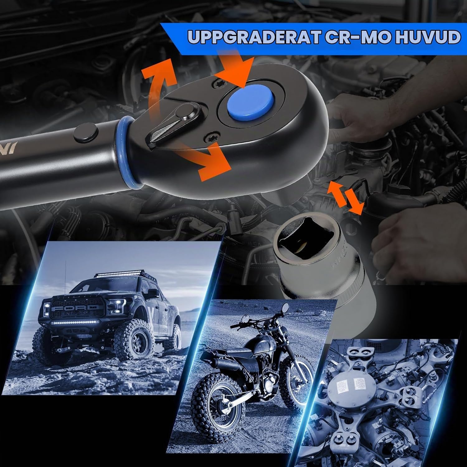 Detalle 2 de INGJER IJ12NEW2201D momentnyckel, 5–60 Nm med ±3 % noggrannhet