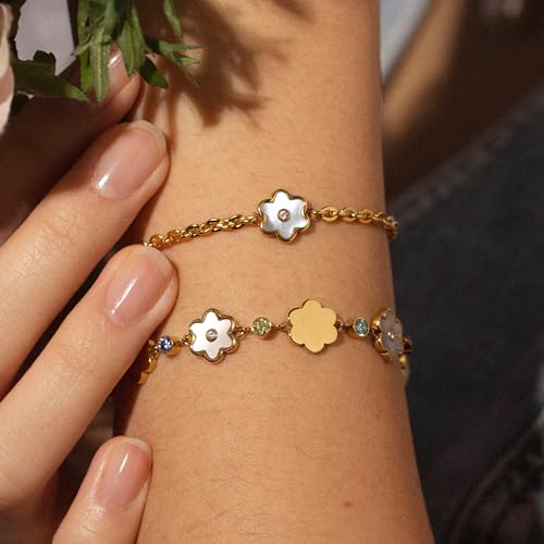Thumbnail 2 de Purelei Flourish Armband – Filigranes Blütenarmband aus Edelstahl, verstellbar 16–19 cm