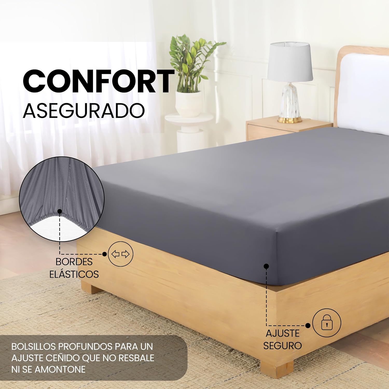 Thumbnail 3 de Utopia Bedding Sabana Bajera 135x190 - Gris 🌙 Profundo Microfibra