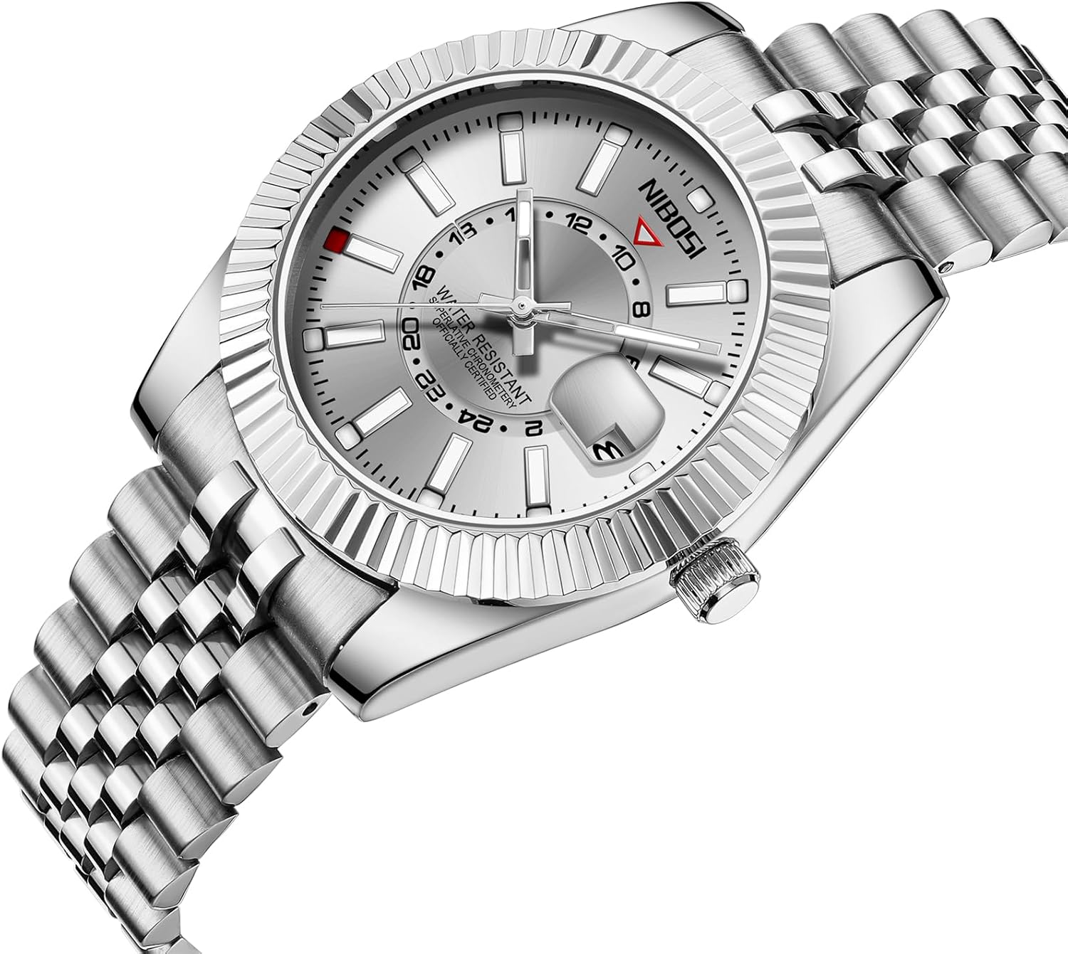 Thumbnail 1 de NIBOSI Orologio da polso da uomo business dress analogico al quarzo impermeabile con datario in acciaio inox