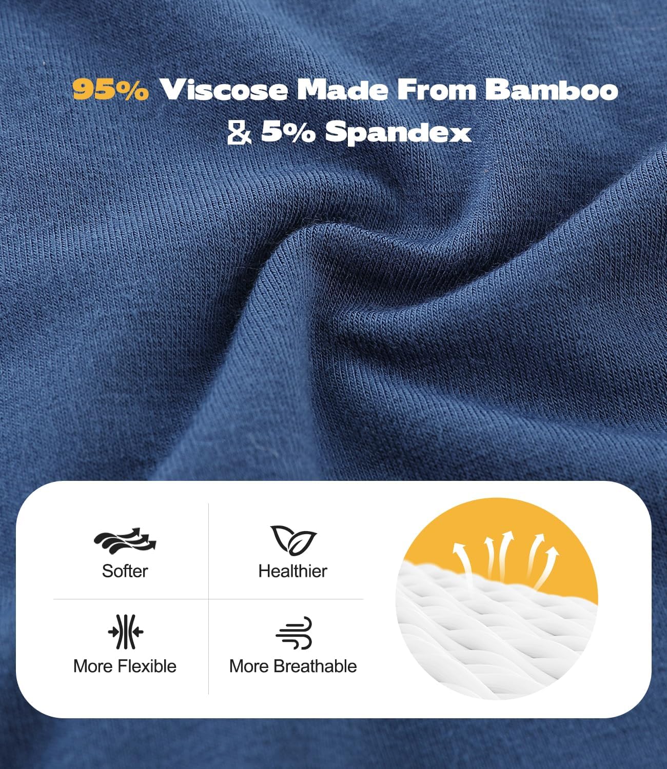Detalle de BAMBOO COOL Boys' Boxer Briefs 6-18Y: Tagless, Moisture-Wicking Comfort in a 6-Pack