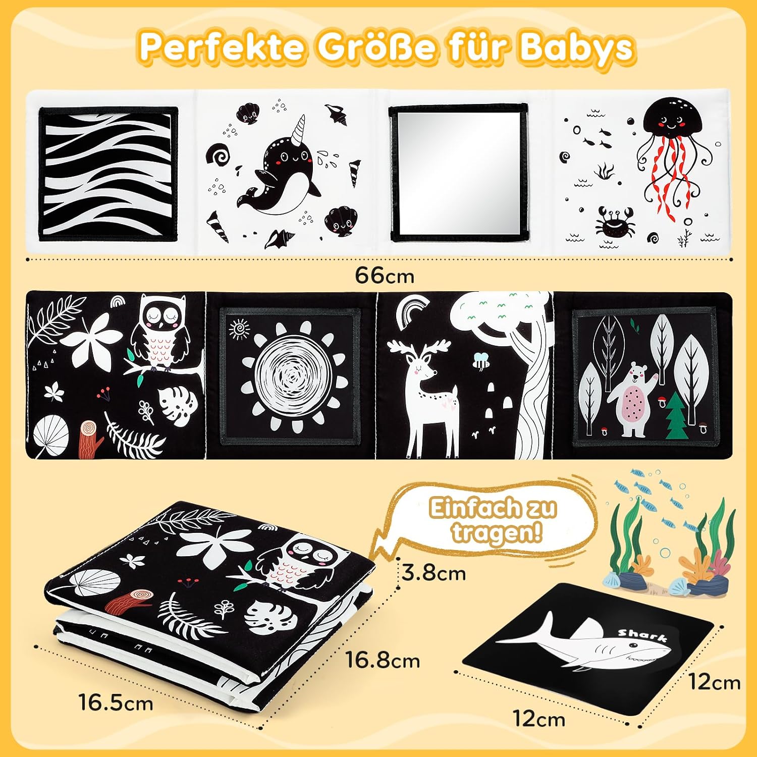 Thumbnail 2 de URMYWO Kontrastkarten Baby Schwarz Weiß
