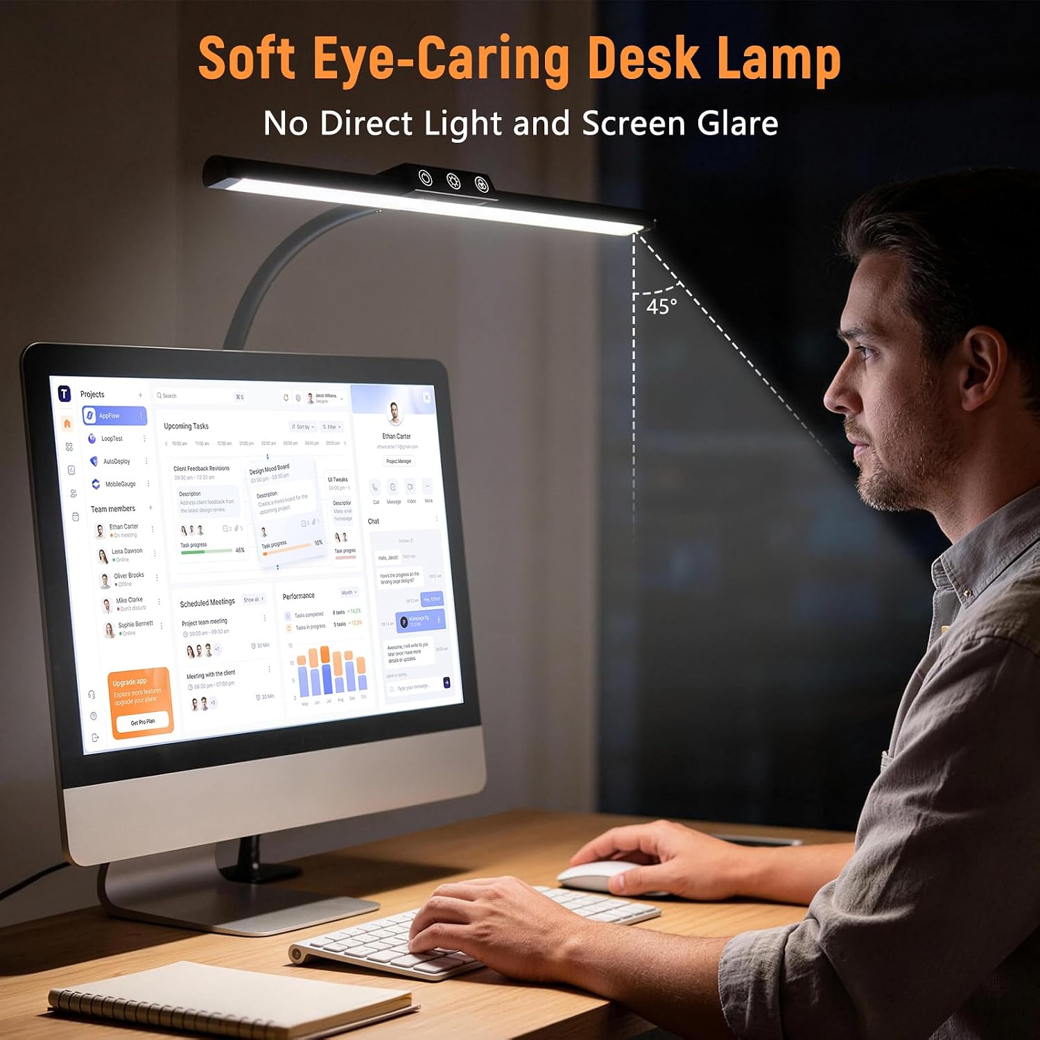 Thumbnail 4 de ZenBeam ASP1 LED Desk Lamp with Clamp, 5 Color Temperatures and Dimming