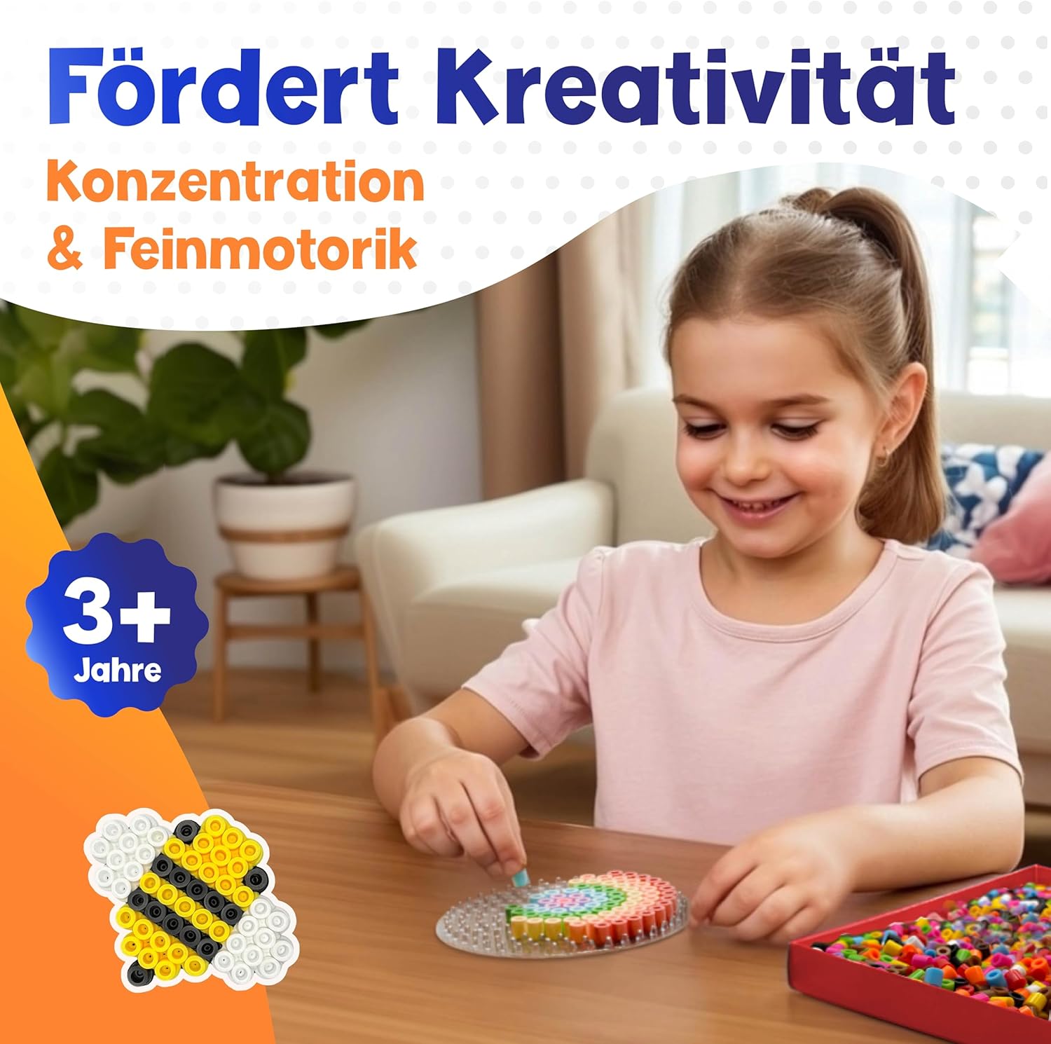 Detalle 2 de MUTKIND 2500x Bügelperlen Groß 10mm – XL Set