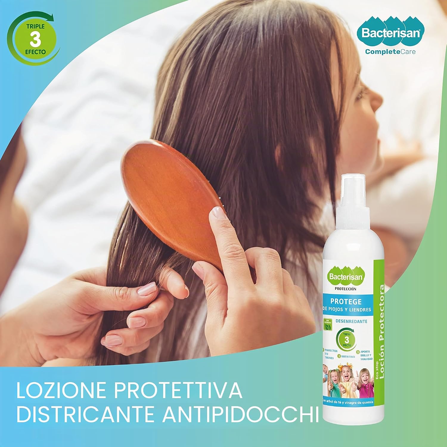 Detalle de BACTERISAN Lozione districante protettiva 250 ml – spray quotidiano anti pidocchi e lendini