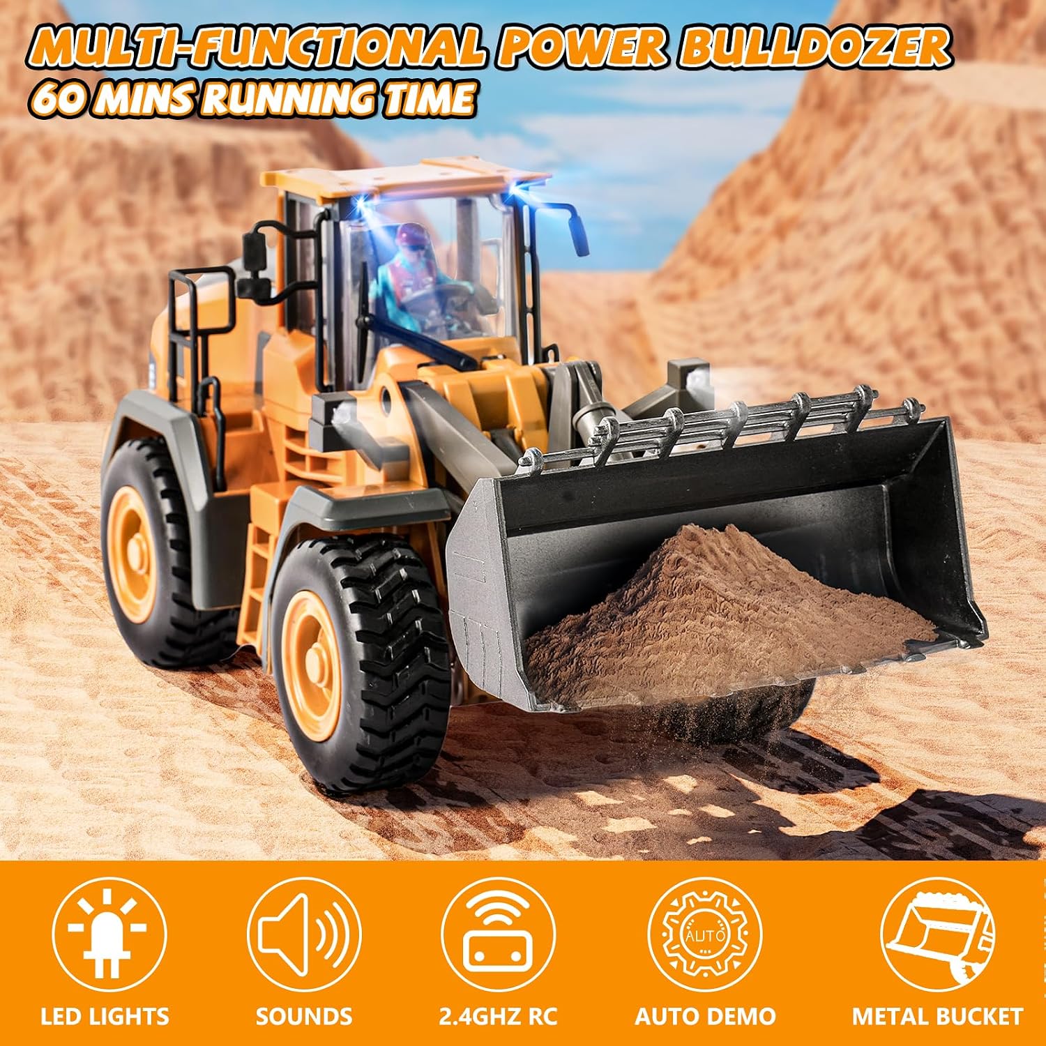 Detalle 2 de maysida Bulldozer teledirigido 1200 mAh