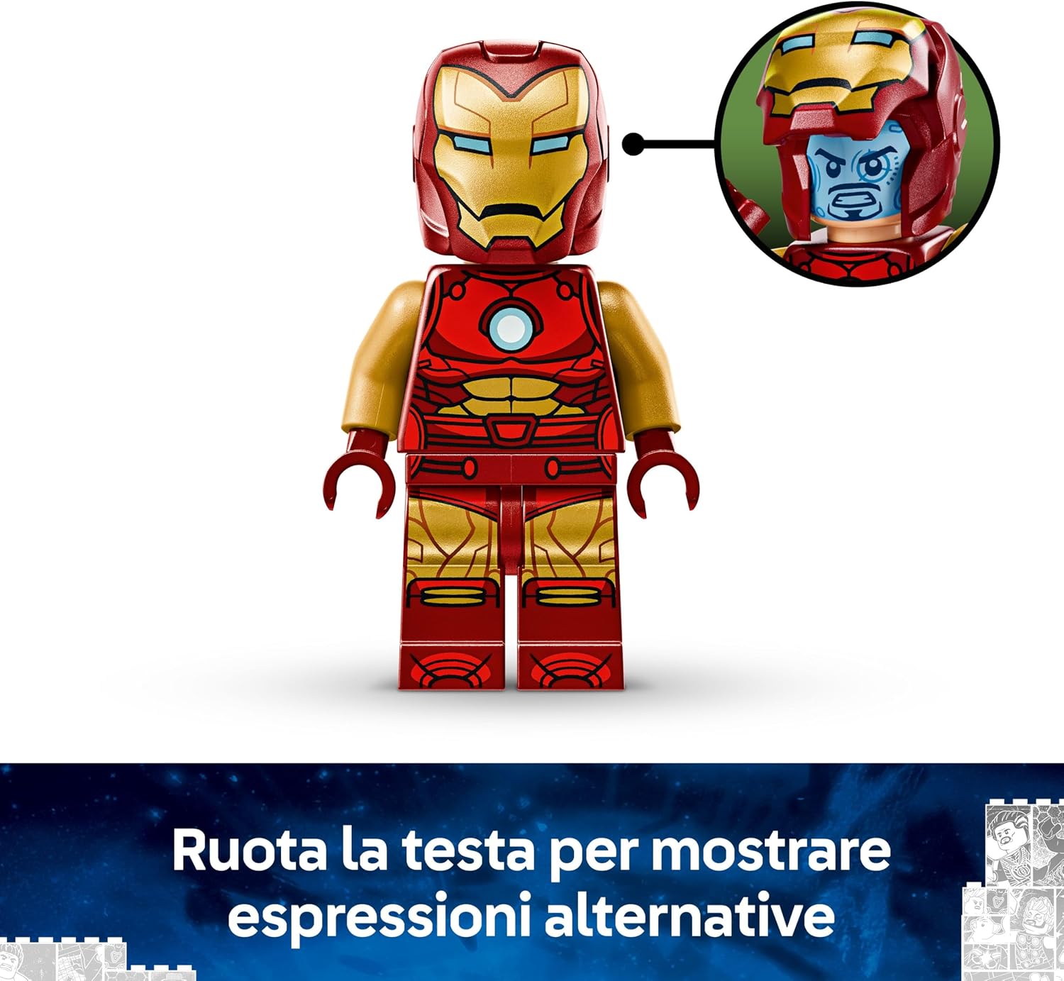 Thumbnail 3 de LEGO Marvel Mech di Iron Man contro Ultron (76307) con 2 minifigure, action figure snodabile costruibile