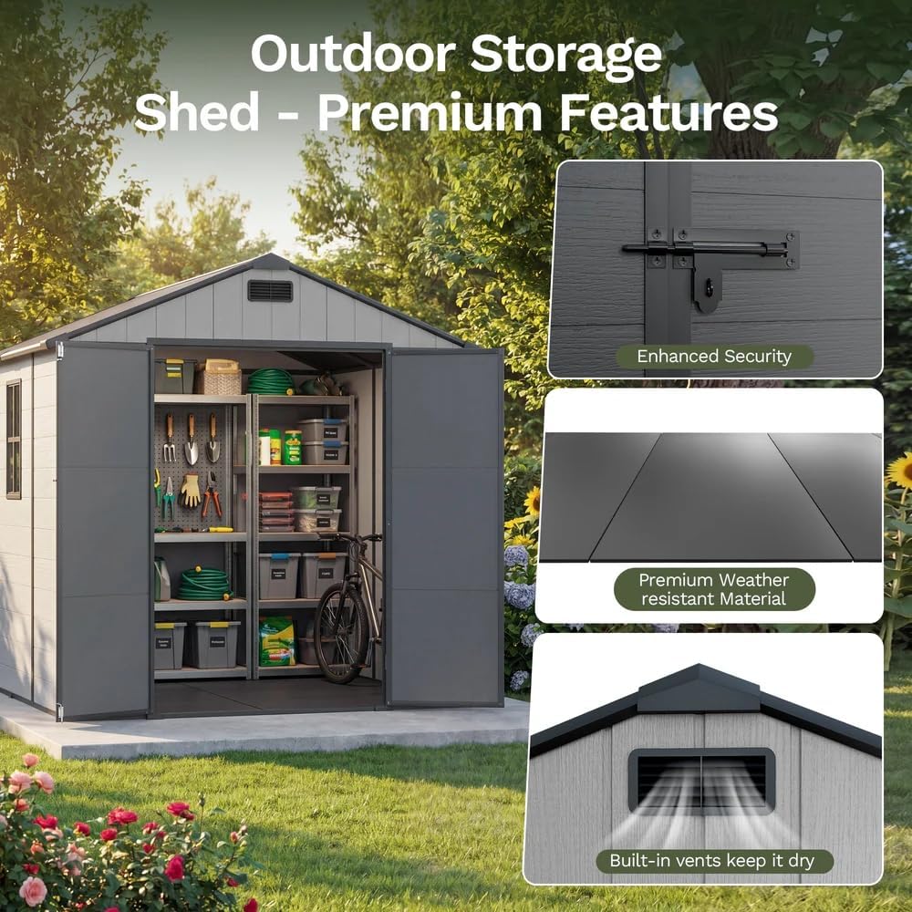 Detalle de Patiowell Resin Storage Shed 8 x 10 ft