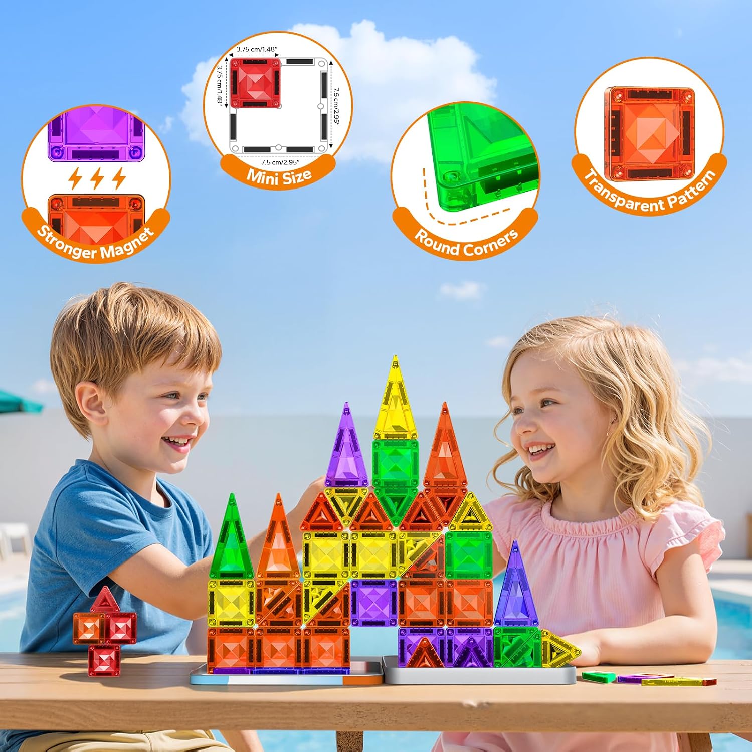 Detalle 2 de Mini Magnetic Tiles 45PCS Travel Set