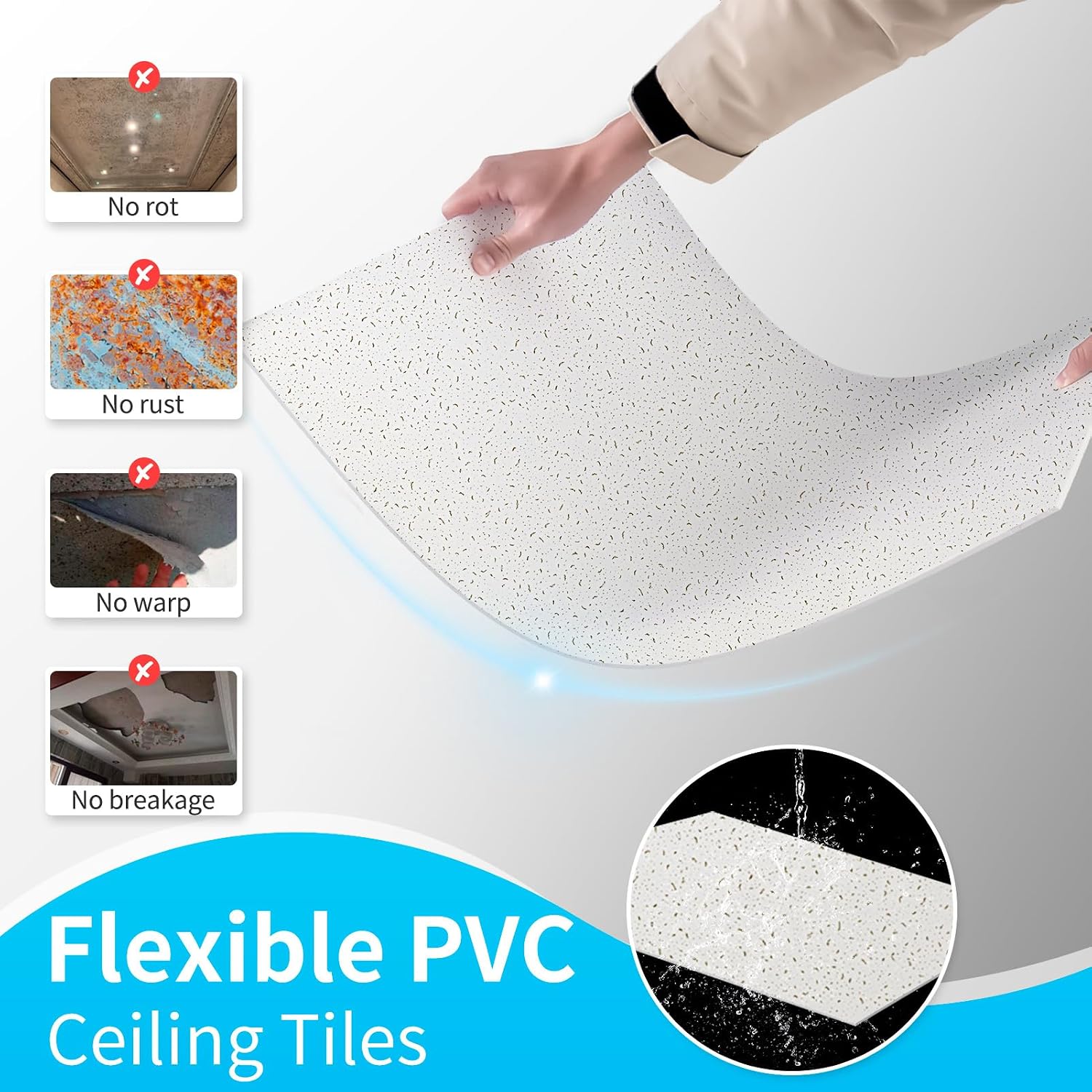 Detalle de Art3d Decorative Ceiling Tiles, 2 x 4 ft