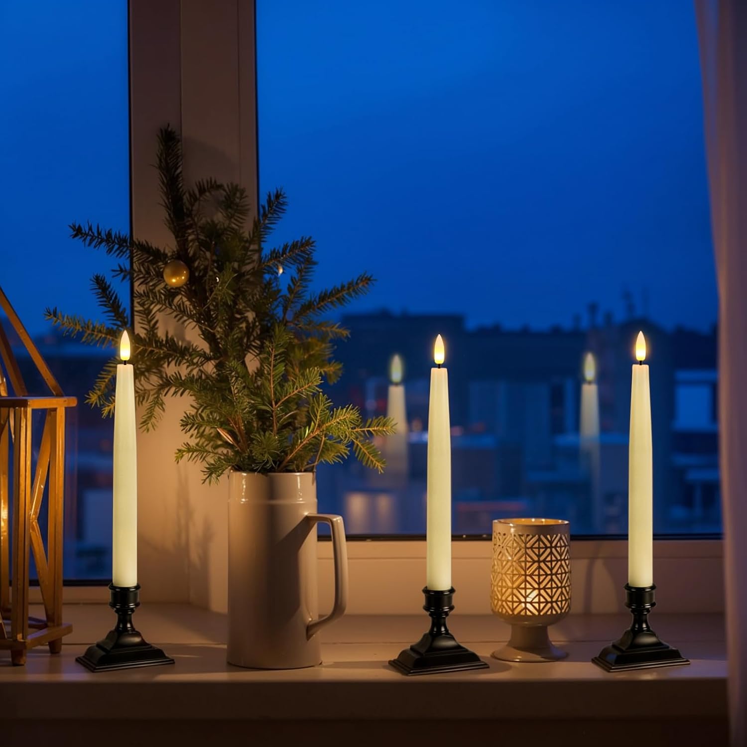 Detalle 2 de GenSwin Window Candles, Real Wax