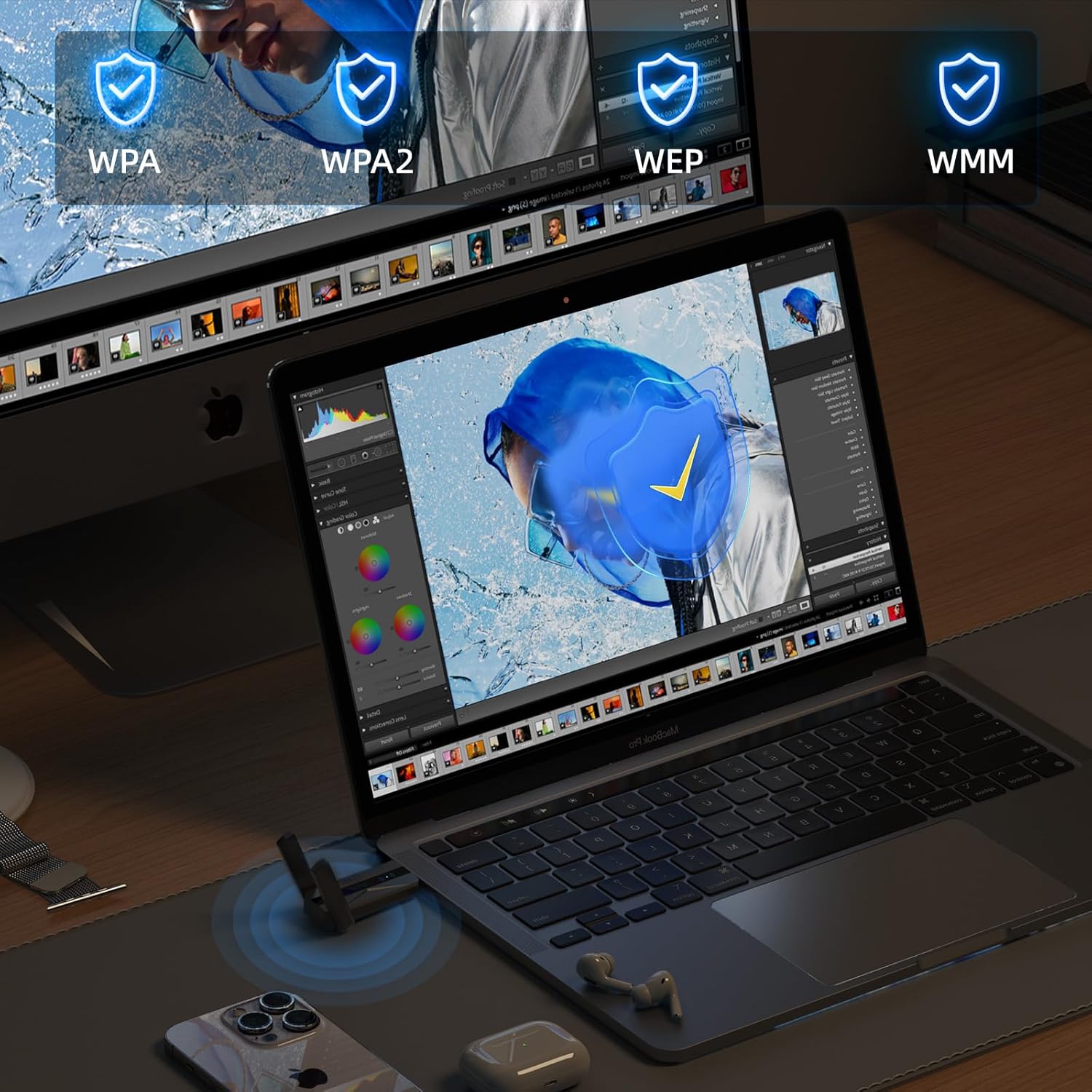 Thumbnail 4 de ElecMoga Wifi Dongle 1300Mbps dual‑band USB adapter 📶