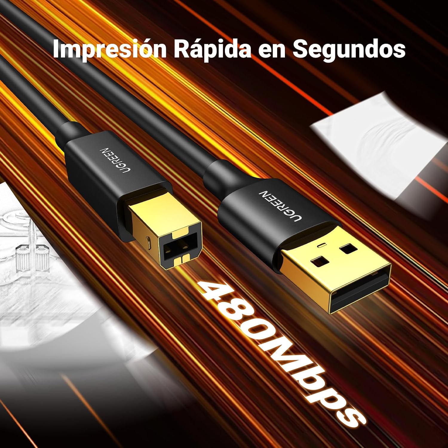 Thumbnail 2 de UGREEN Cable USB A a B 2.0 para Impresoras 🎉