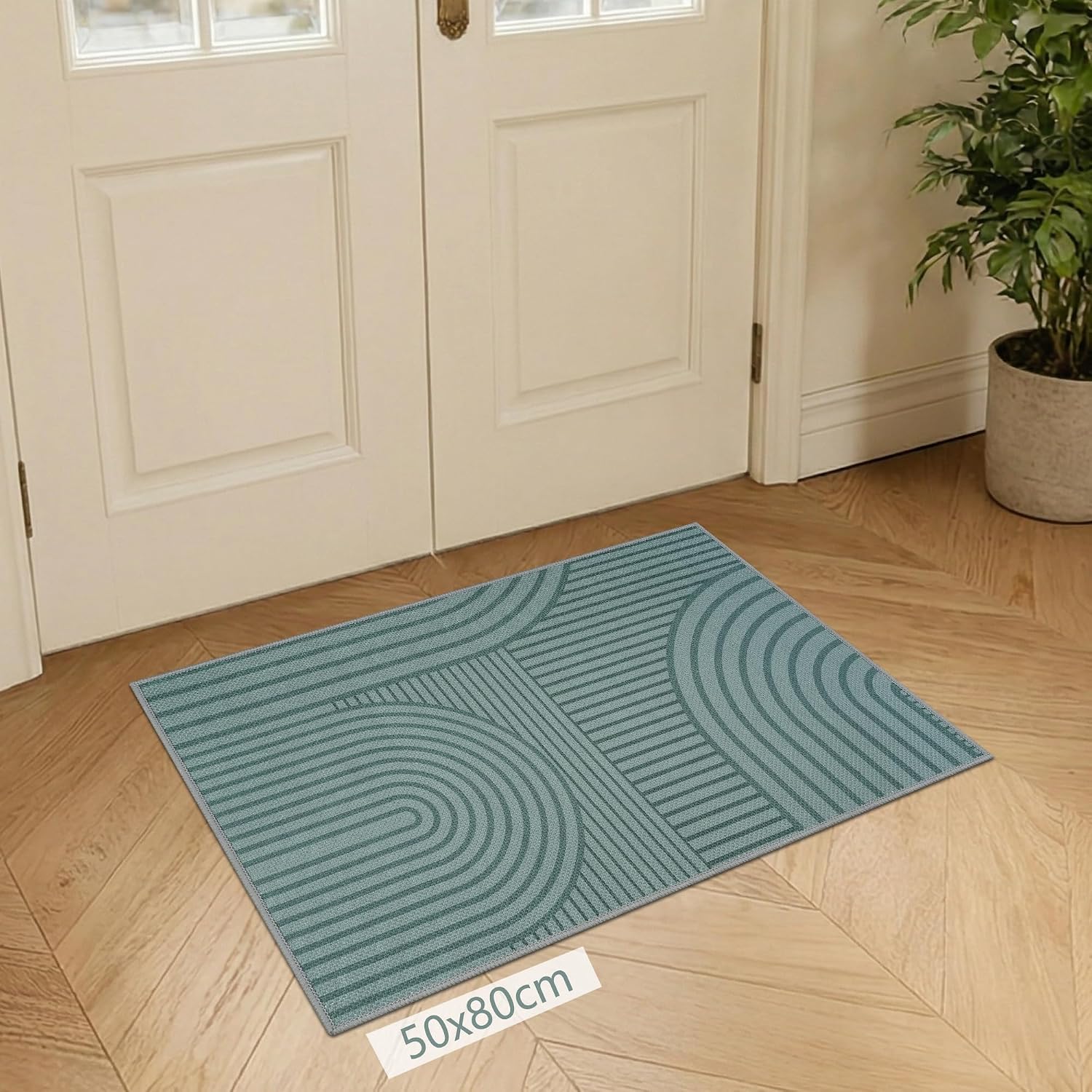 Thumbnail 6 de Edlbaegy Indoor Door Mat 50x80cm: Non-slip, Washable, Absorbent Doormat in Grey