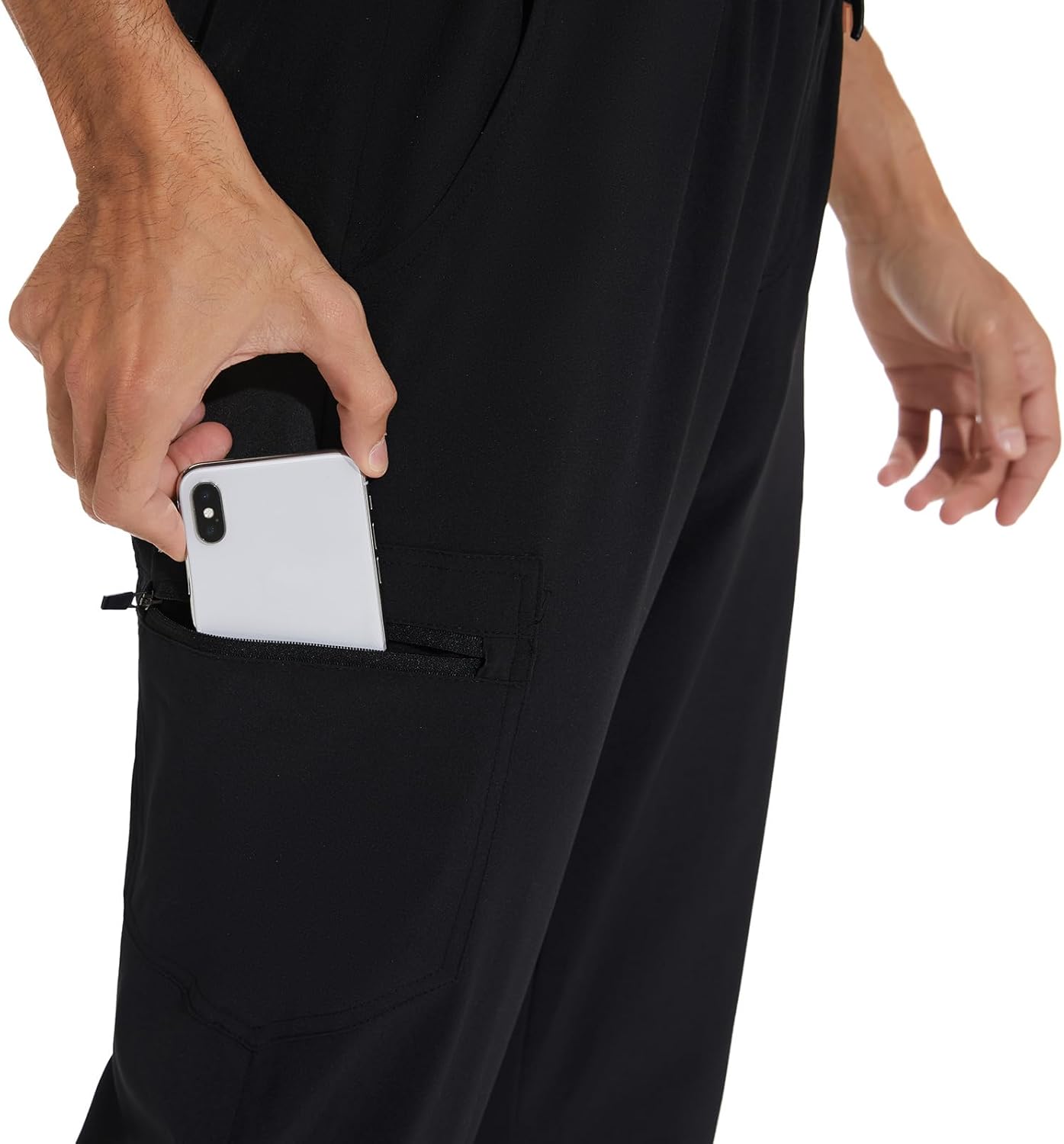 Detalle de COZYFIT Men Scrubs Set (V-Neck Top & Yoga Jogger Pants) with 8 Pockets