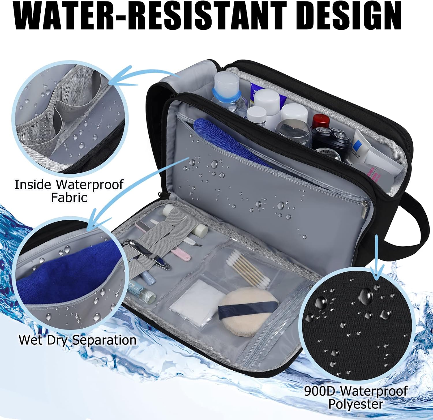 Detalle 2 de Gloppie Water-Resistant Toiletry Bag 12.2in