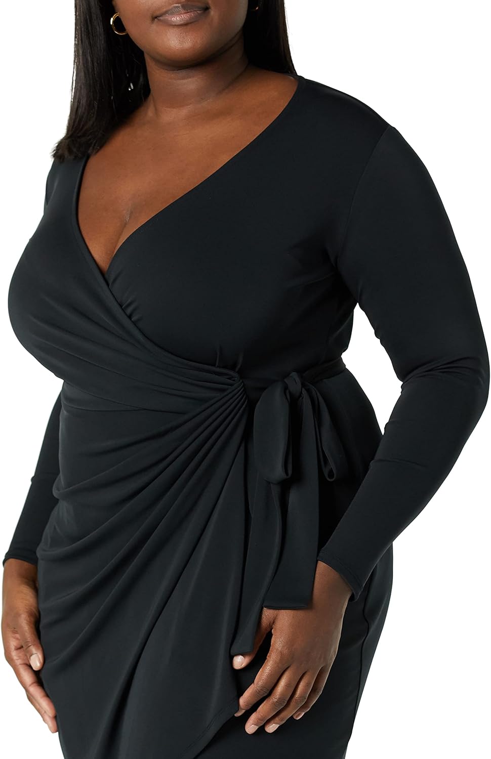 Thumbnail 4 de Amazon Essentials Damen klassisches Wickelkleid mit langen Ärmeln (bis Übergröße)