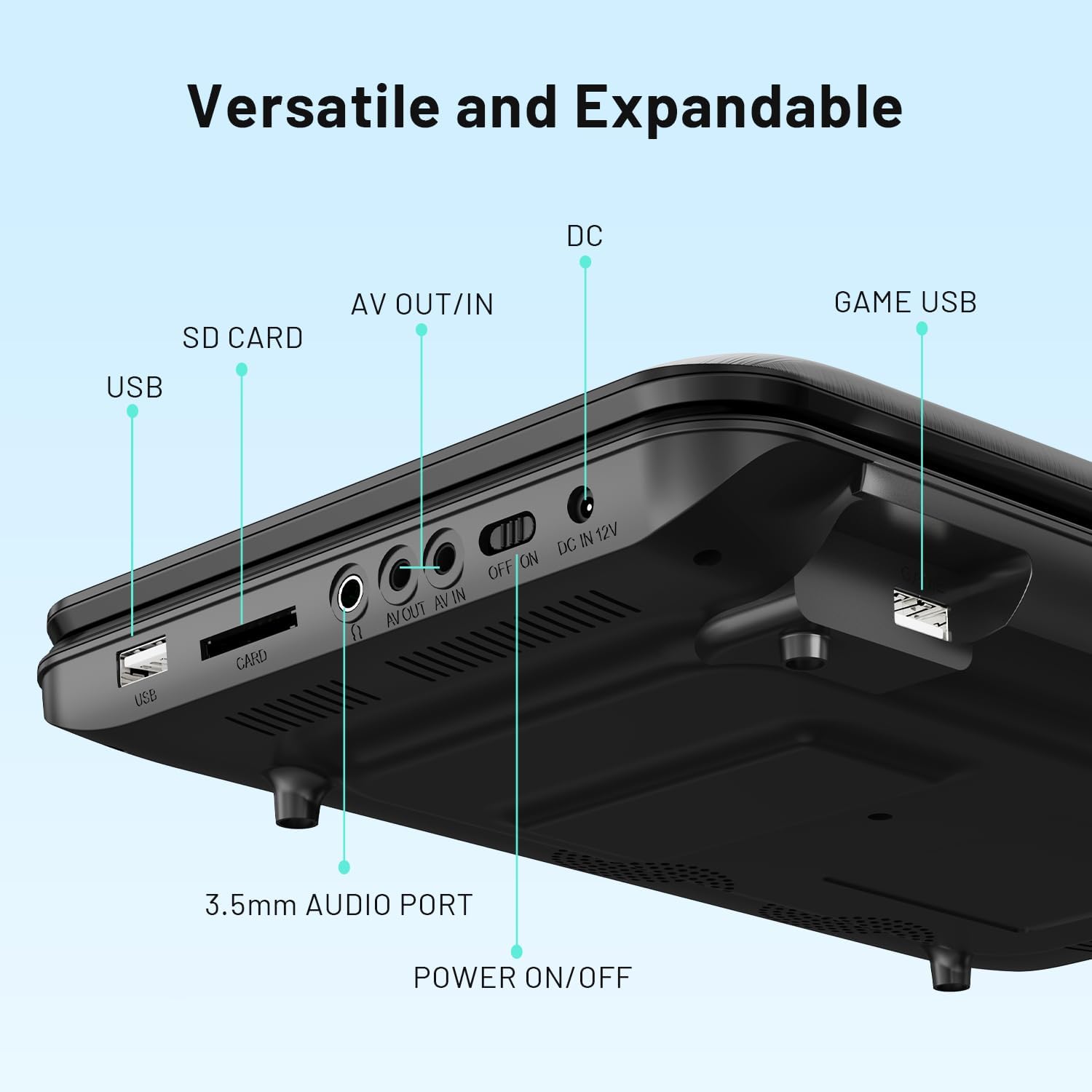 Thumbnail 6 de POFOTO 12.5" Portable DVD Player with 10.5" HD Swivel Screen (Car DVD Player + Dual Speakers, 6-Hour Battery)