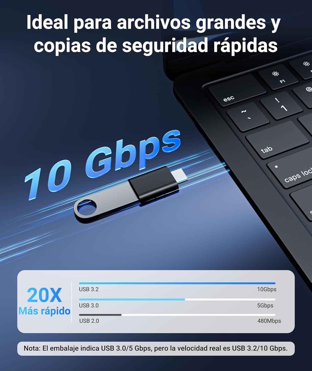 Thumbnail 2 de Syntech USB-C to USB-A Adapter Pack of 2 (Space Black) – USB 3 speed, zinc alloy build