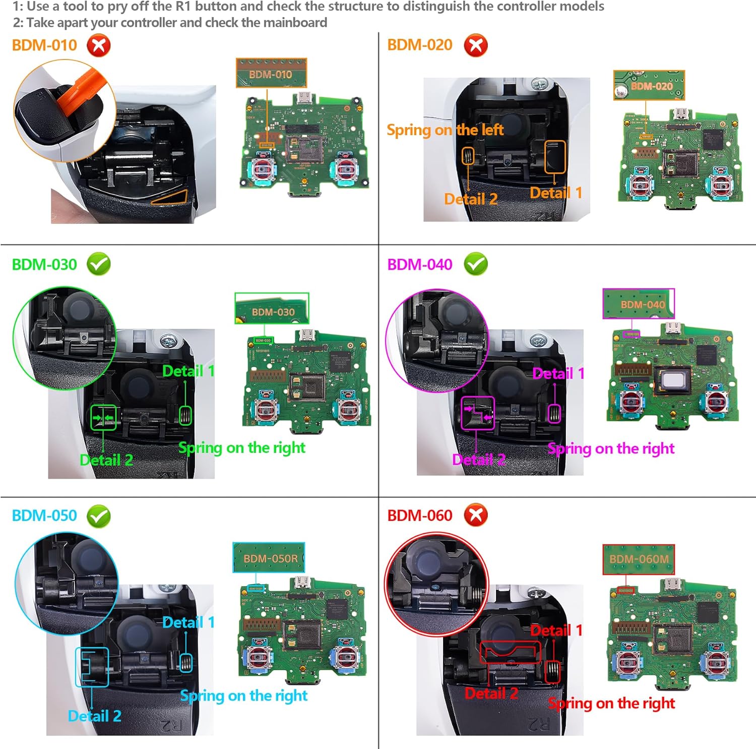 Thumbnail 1 de eXtremeRate 7 Colour 9 Modes LED Dpad Kit for PS5 BDM-030/040/050