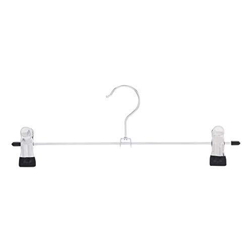 Detalle 1 de Amazon Basics: Perchas de metal con clips para pantalones y faldas (20 uds) – cromadas