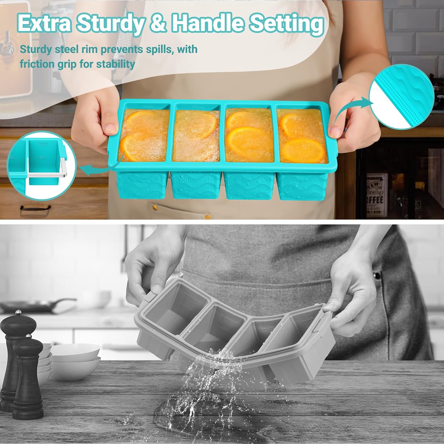 Detalle 2 de Silicone Soup Freezer Molds 250 mL — 2 Pack