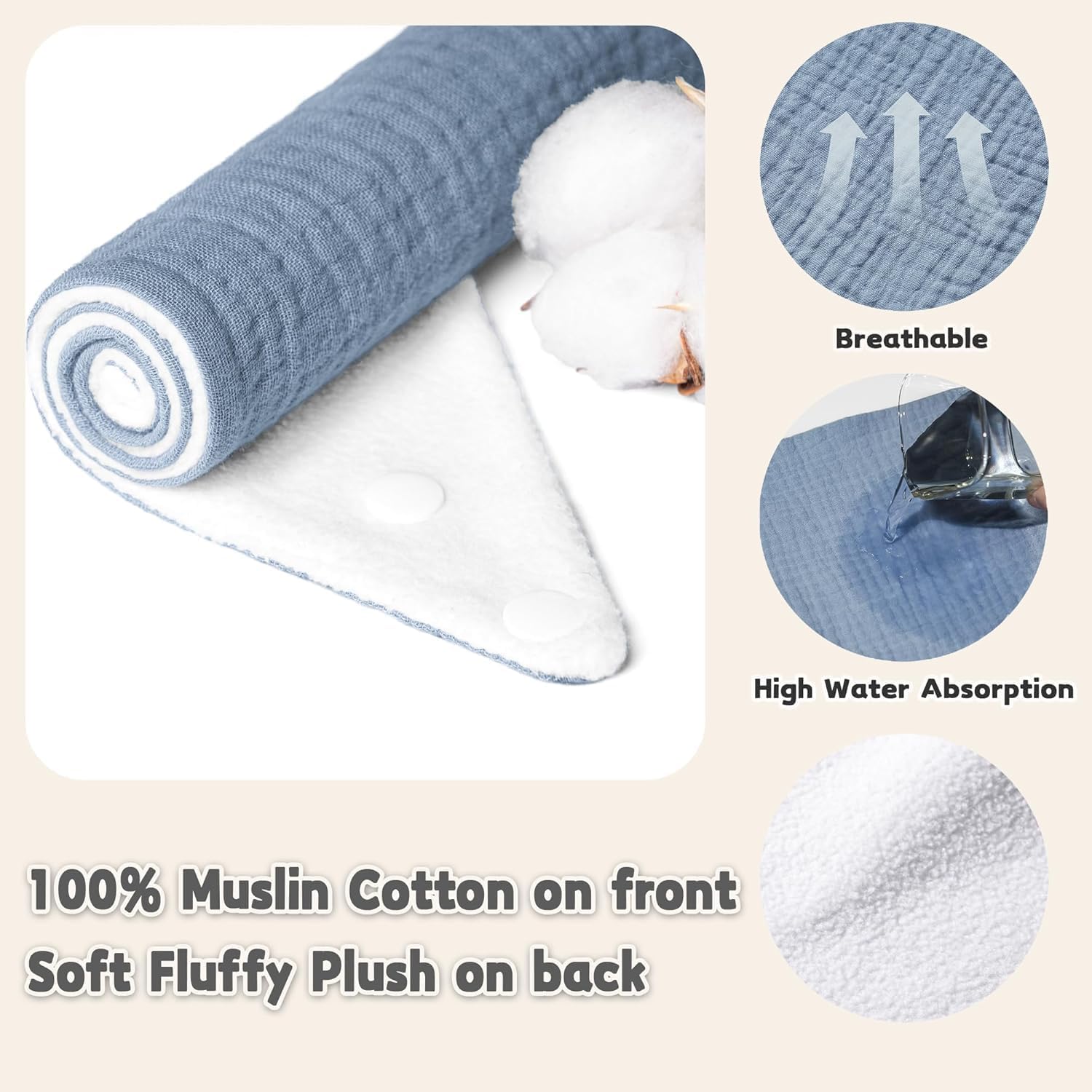 Thumbnail 2 de Susurration Muslin Drool Bibs 6 Pack