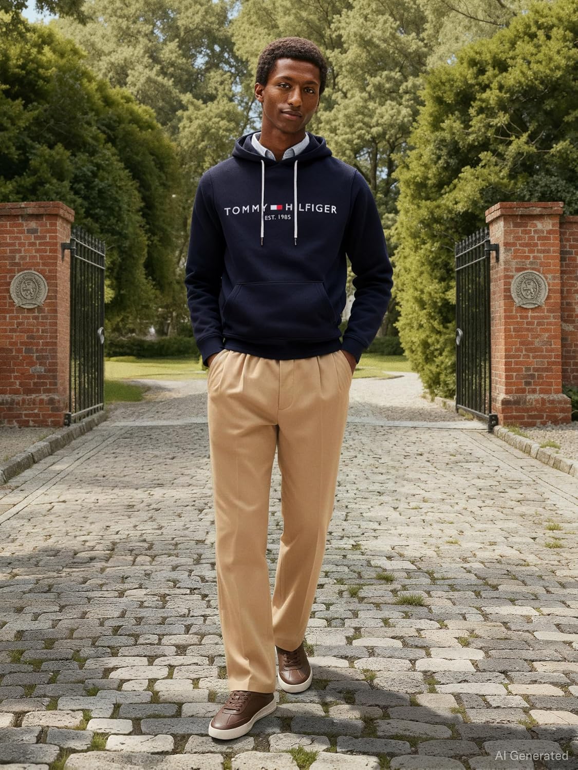 Detalle 2 de Tommy Hilfiger MW0MW11599 Herren Hoodie – klassischer Kapuzenpulli mit Kordel