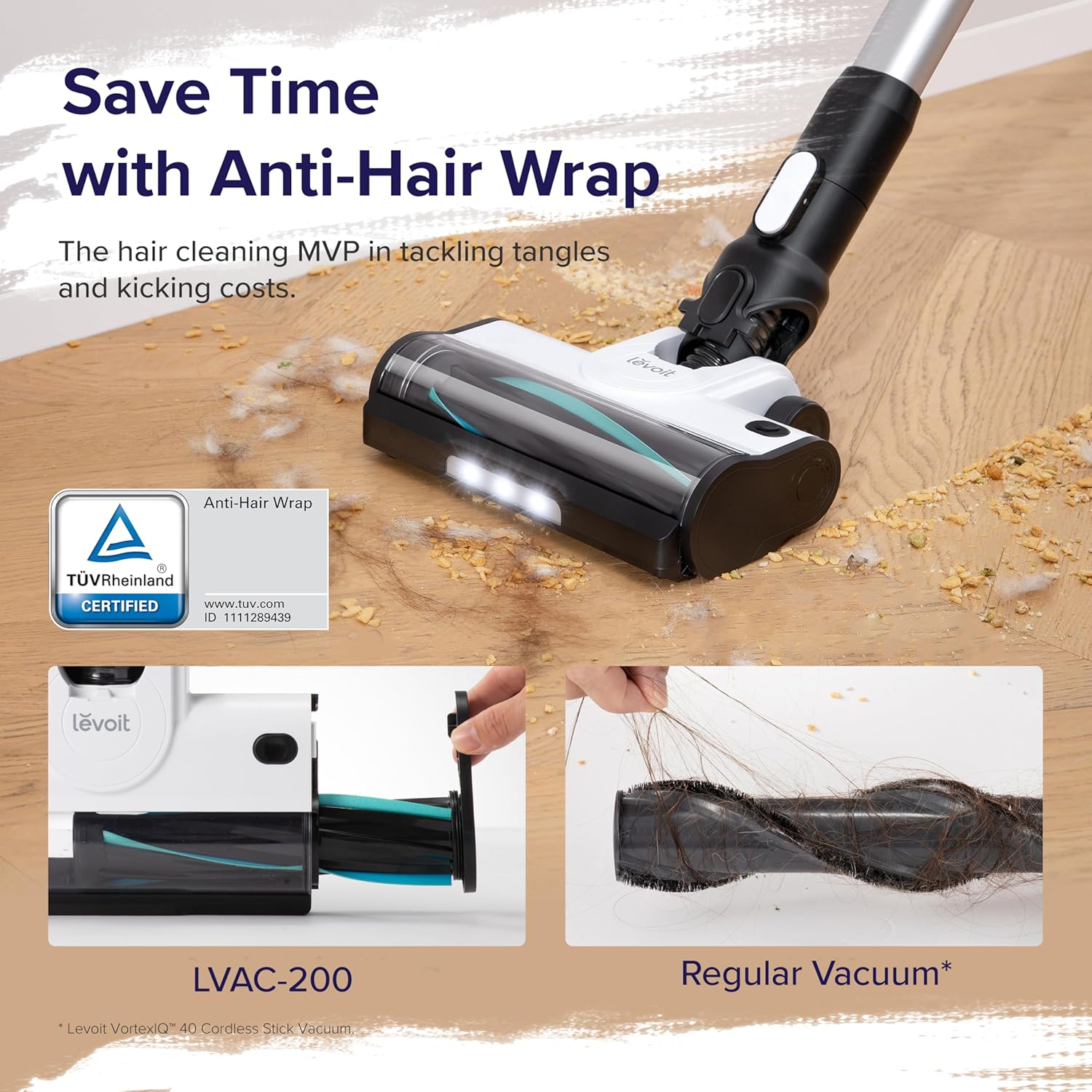 Detalle 2 de Levoit Cordless Stick Vacuum, 50 Min ⚡