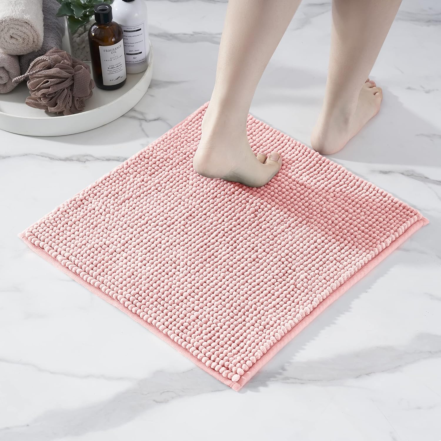 Thumbnail 1 de Decomira Badematte rutschfest Rosa 40x60 cm – vielseitiger Badteppich aus Chenille