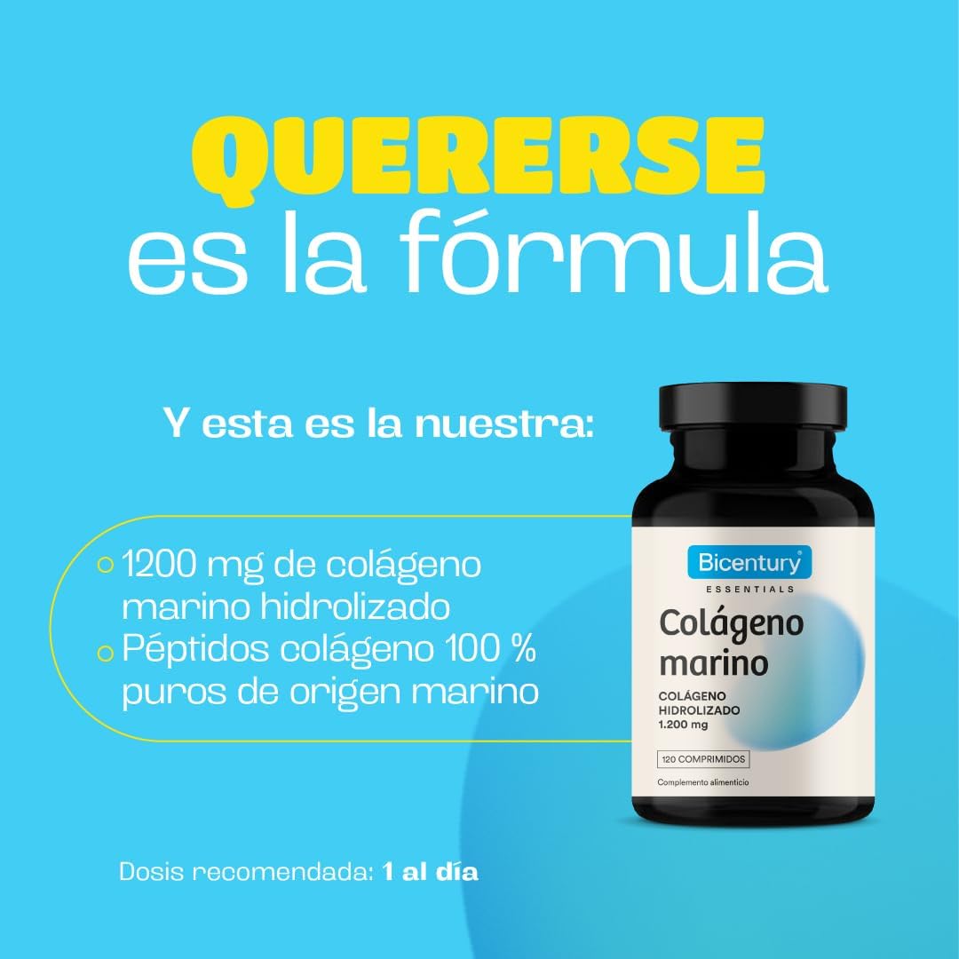 Thumbnail 2 de Bicentury Colágeno Marino Hidrolizado Vegano 1200mg 120 Comp. 🐟
