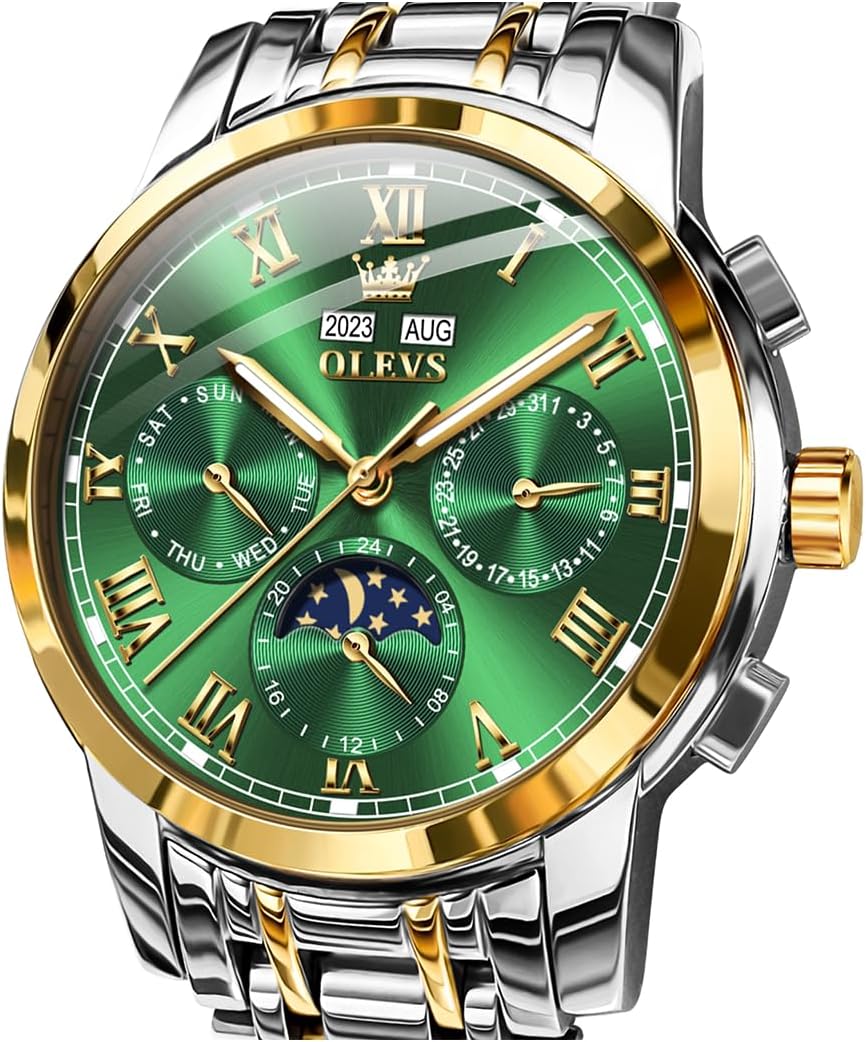 Thumbnail 6 de OLEVS Skelettuhr Quarz Rennwagenrad – Herrenarmbanduhr im Casual-Sport-Look