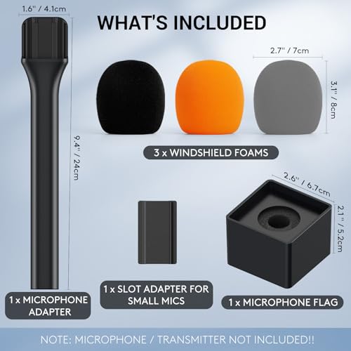 Detalle de TONOR Handheld Adaptor for Wireless Lavalier Microphones – TP20 (24 cm)